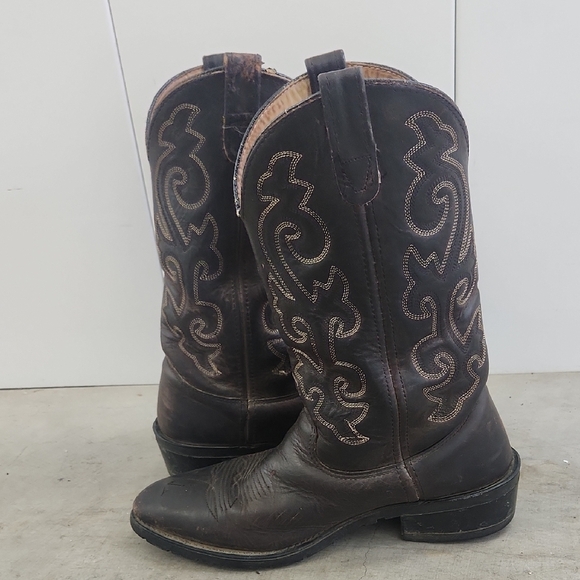 Double H Men's Brown Leather Cowboy Boots Sz 9.5 - Picture 5 of 9